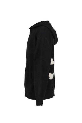 LOUNGE ZIP-UP HOODIE / BLK X WHT