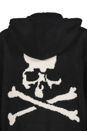 LOUNGE ZIP-UP HOODIE / BLK X WHT