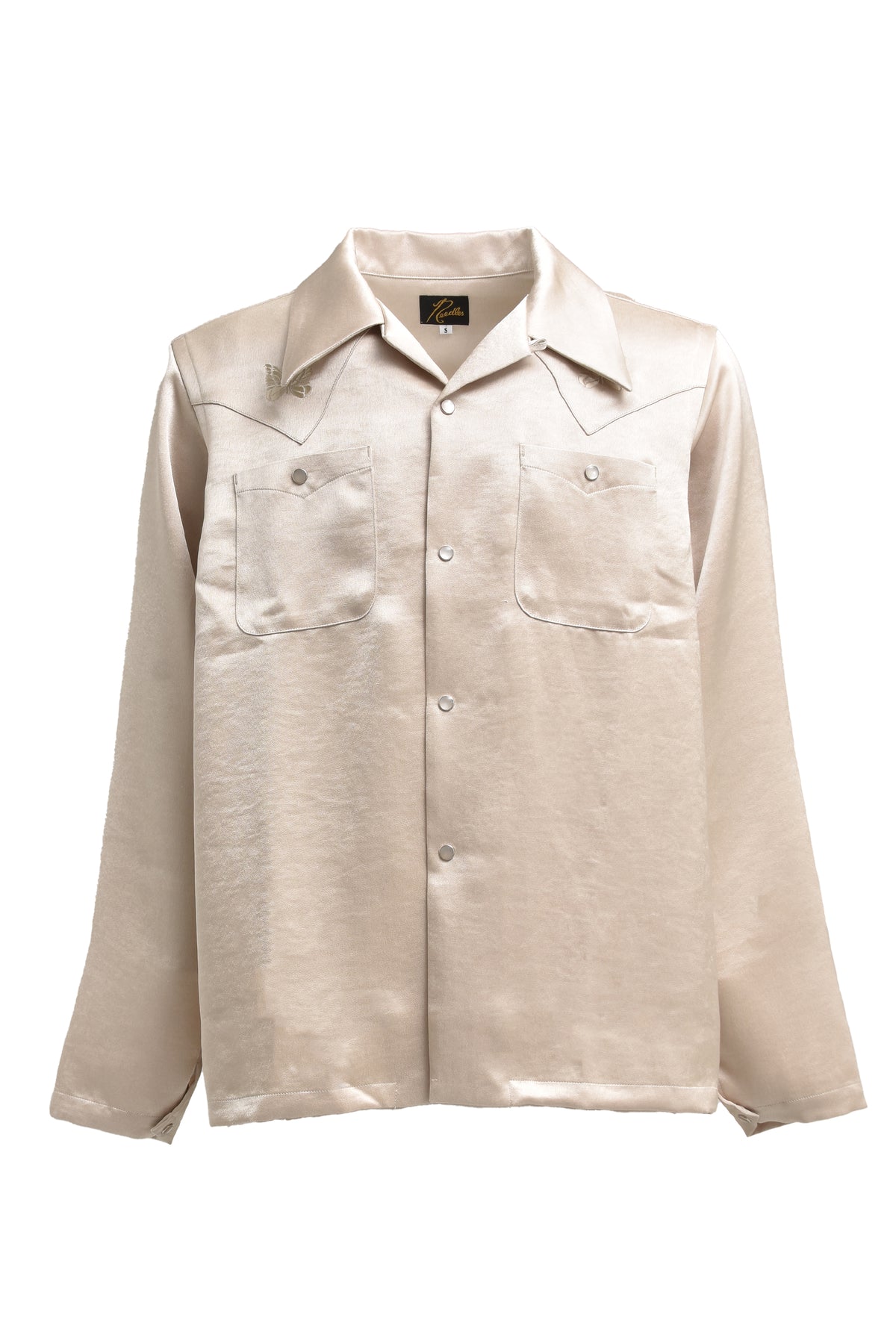L/S COWBOY ONE-UP SHIRT - POLY SATEEN / BEI
