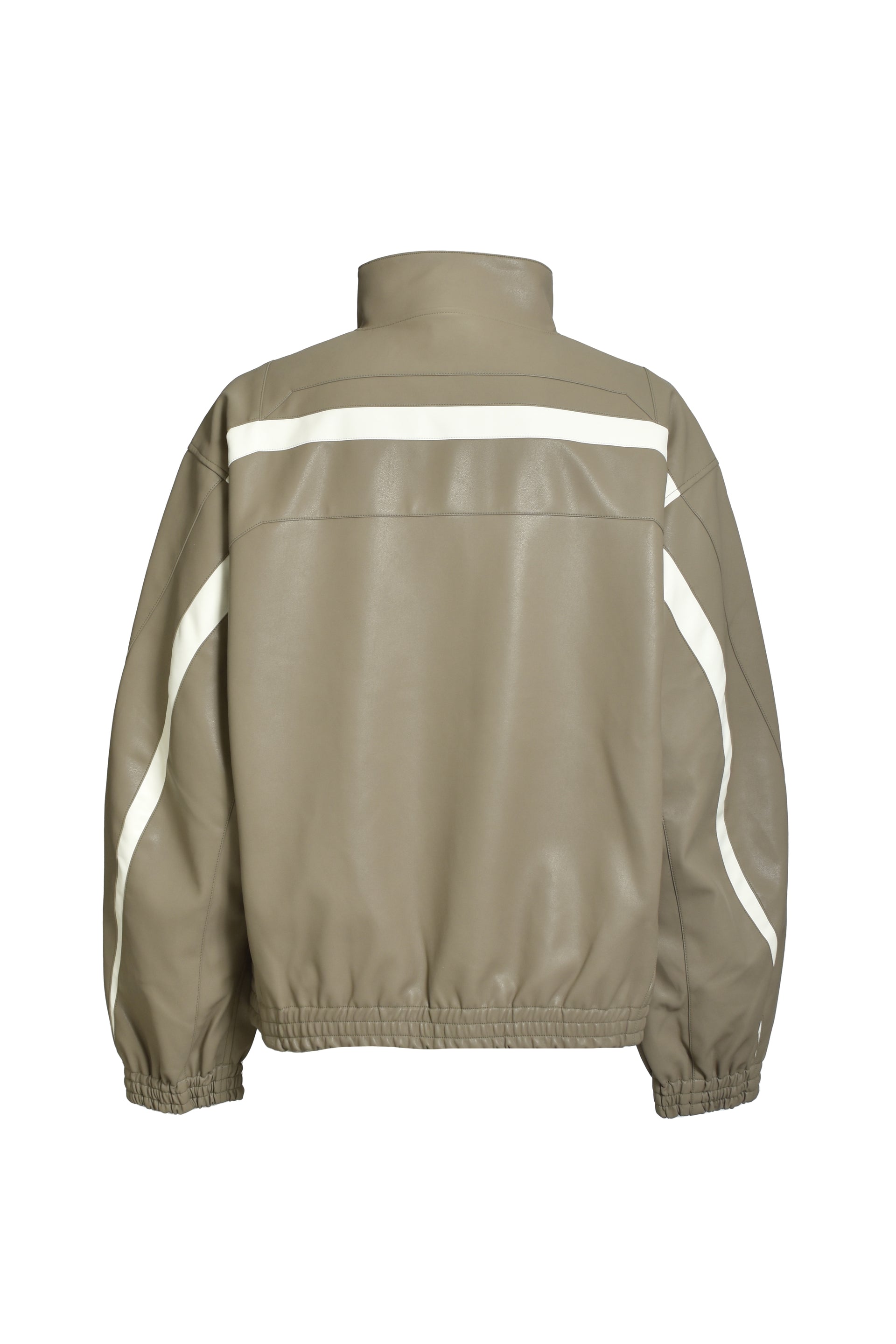 FAUX LEATHER LAMBO TRACK JACKET / BEI