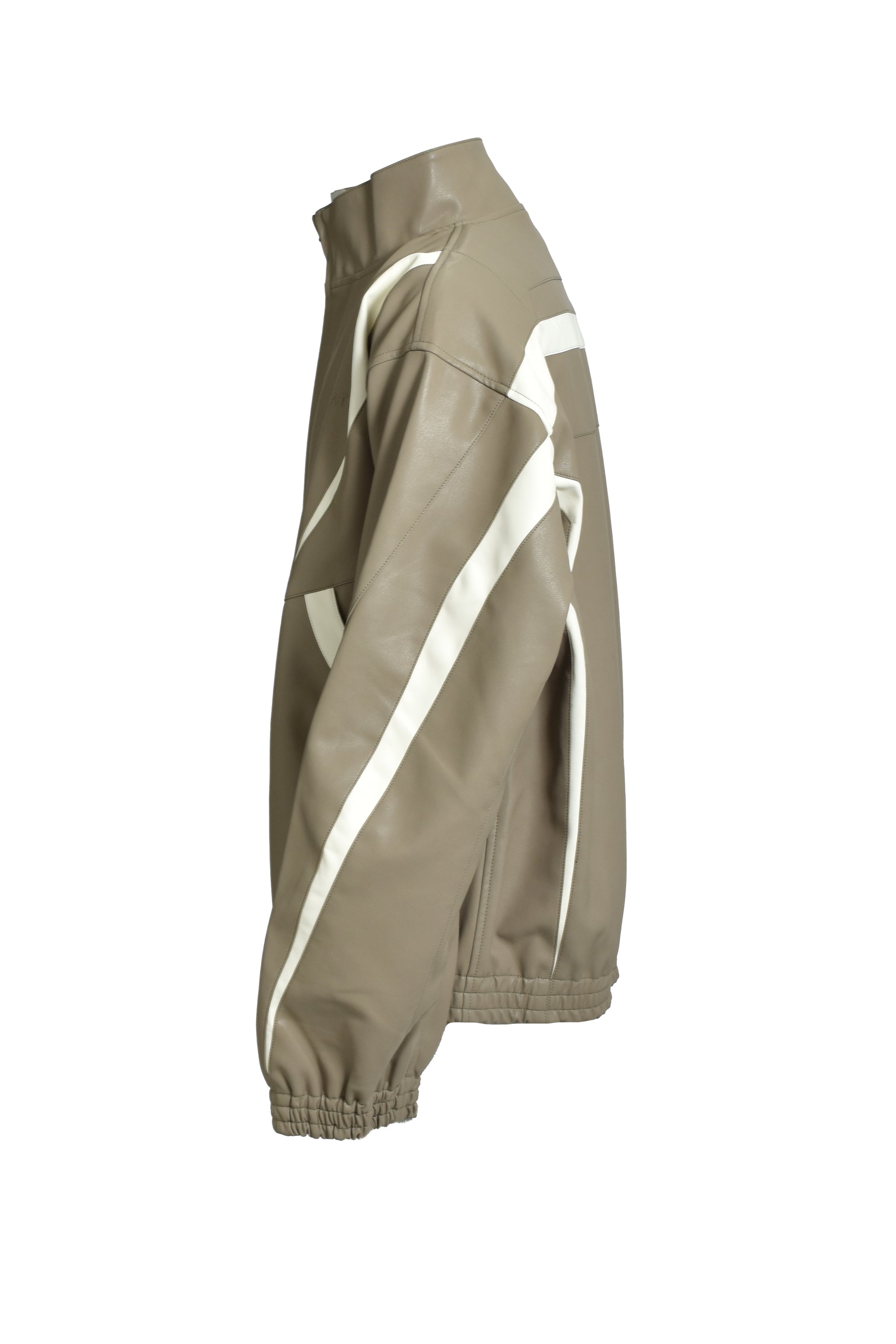 FAUX LEATHER LAMBO TRACK JACKET / BEI
