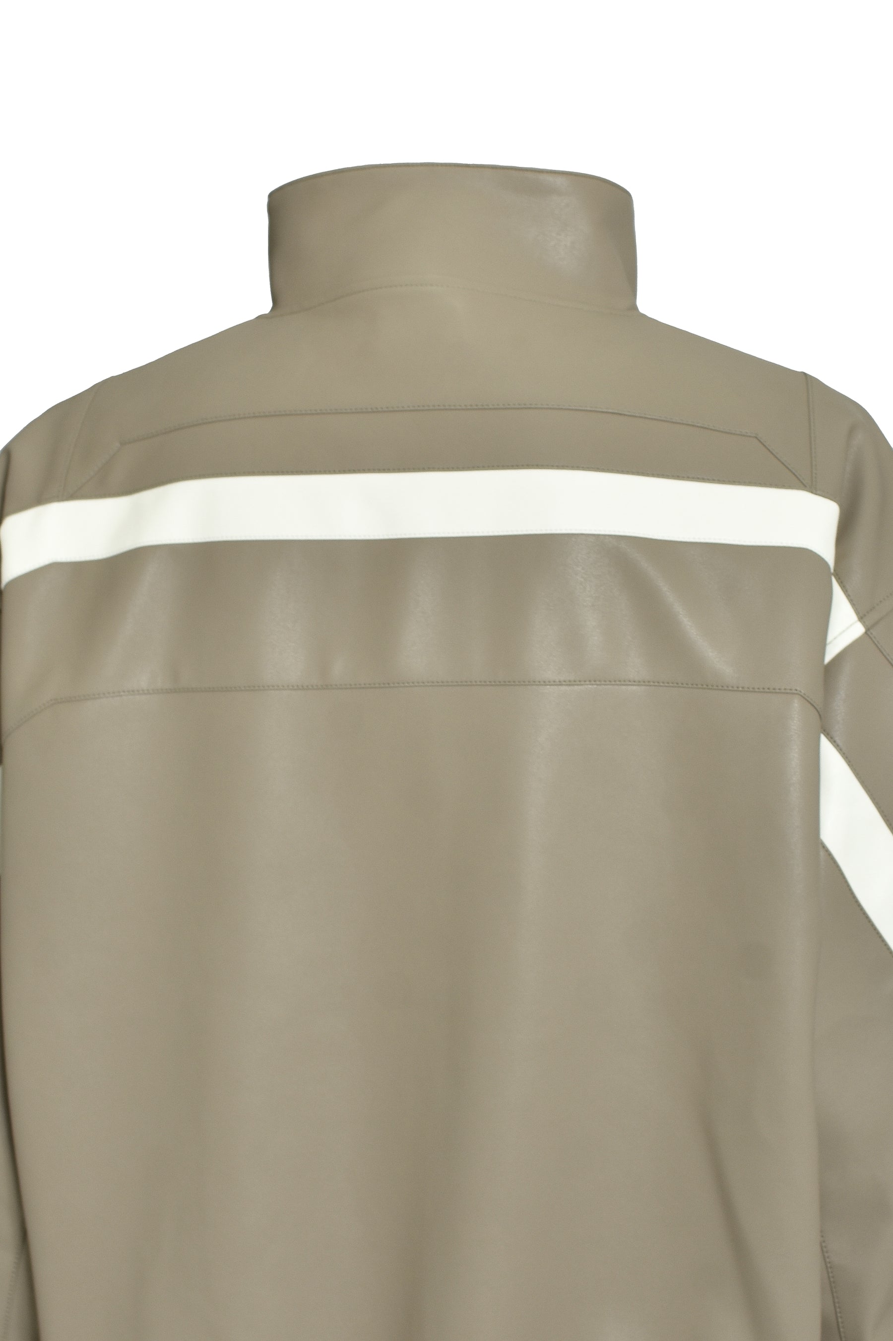 FAUX LEATHER LAMBO TRACK JACKET / BEI