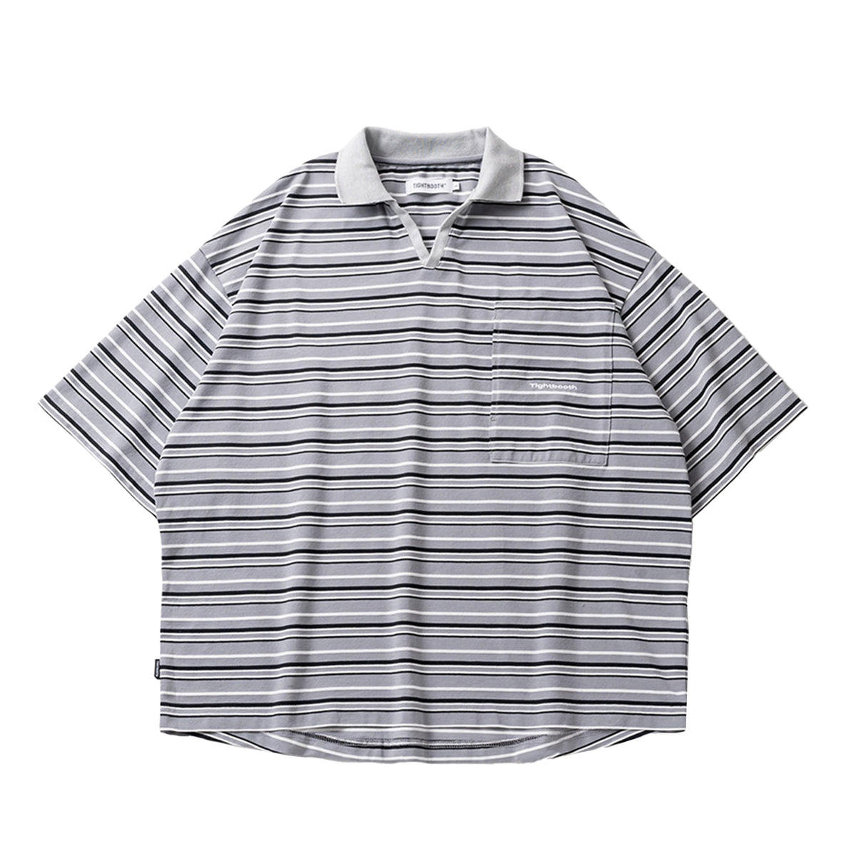 TIGHTBOOTH SS BORDER OPEN POLO / GRY  NUBIAN