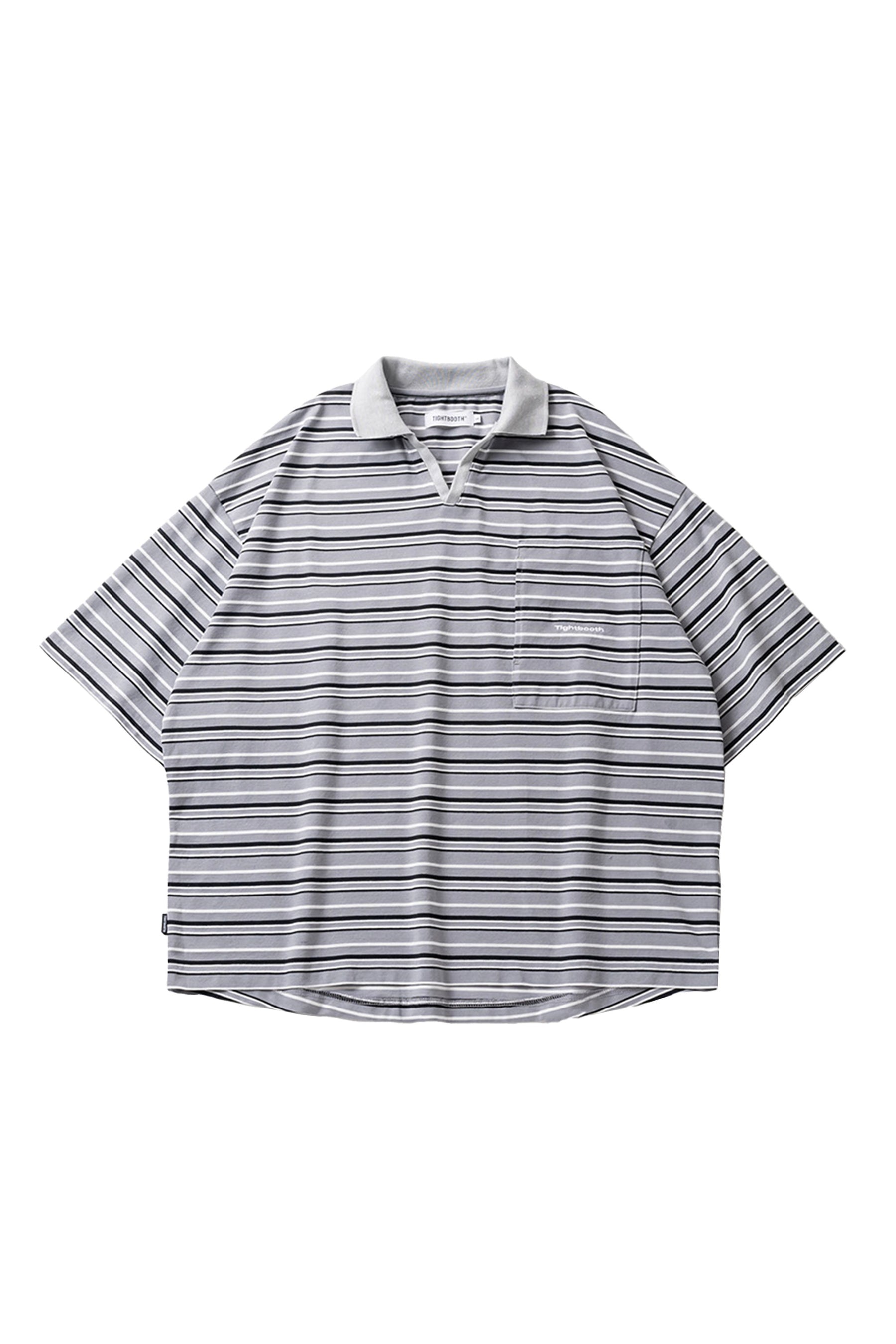 TIGHTBOOTH SS23 BORDER OPEN POLO / GRY -NUBIAN