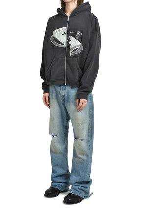 HOLY BIBLE "ASSEMBLAGE" BAGGY ZIP HOODIE / BLK 