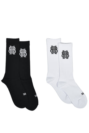 BH LOGO SOCKS 2PACK / BLK&WHT