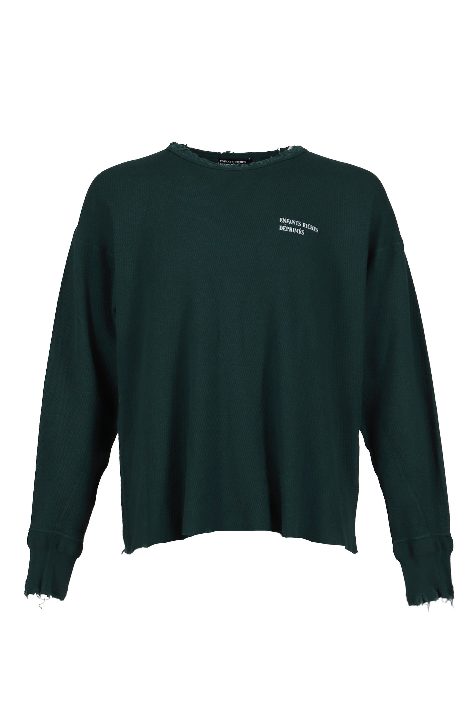 CLASSIC LOGO DISTRESSED THERMAL LS / FOREST GRN