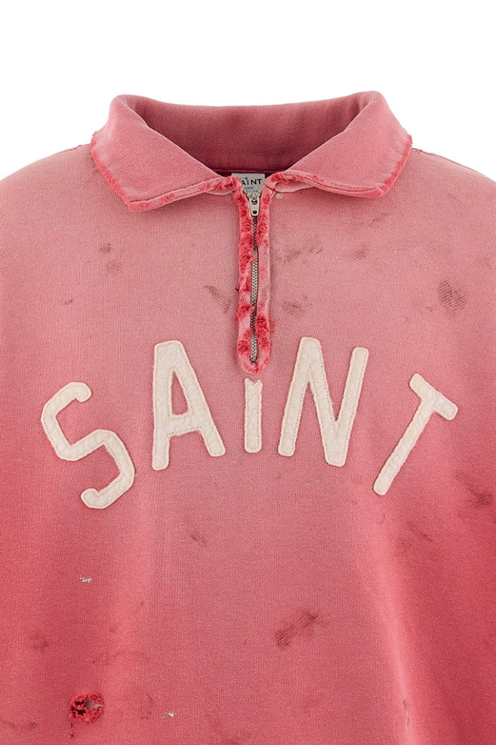 SAINT Mxxxxxx セントマイケル SS26 SS HALF ZIP SWEAT/SAINT / RED