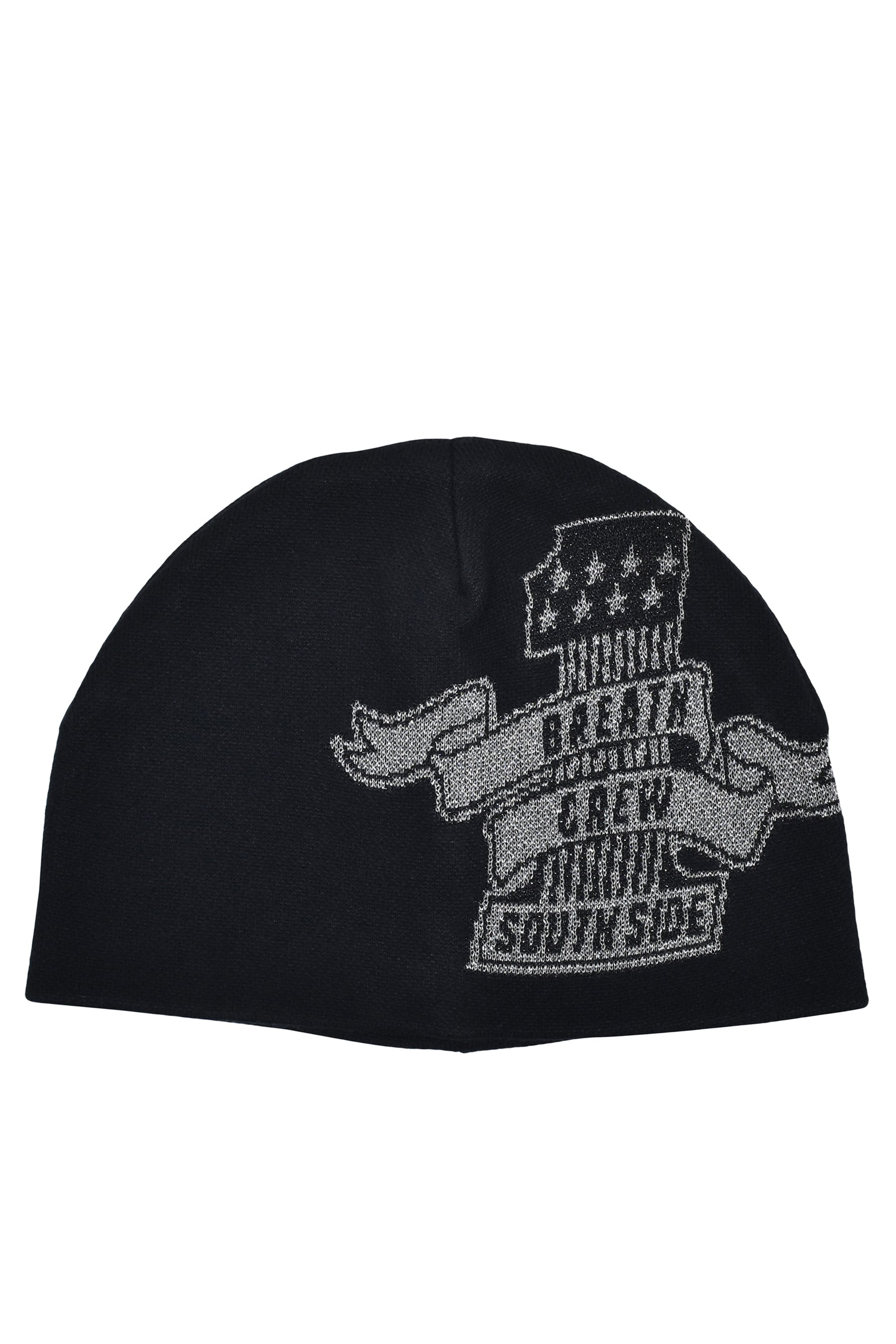 GLITTER ONE SKULL CAP / BLK