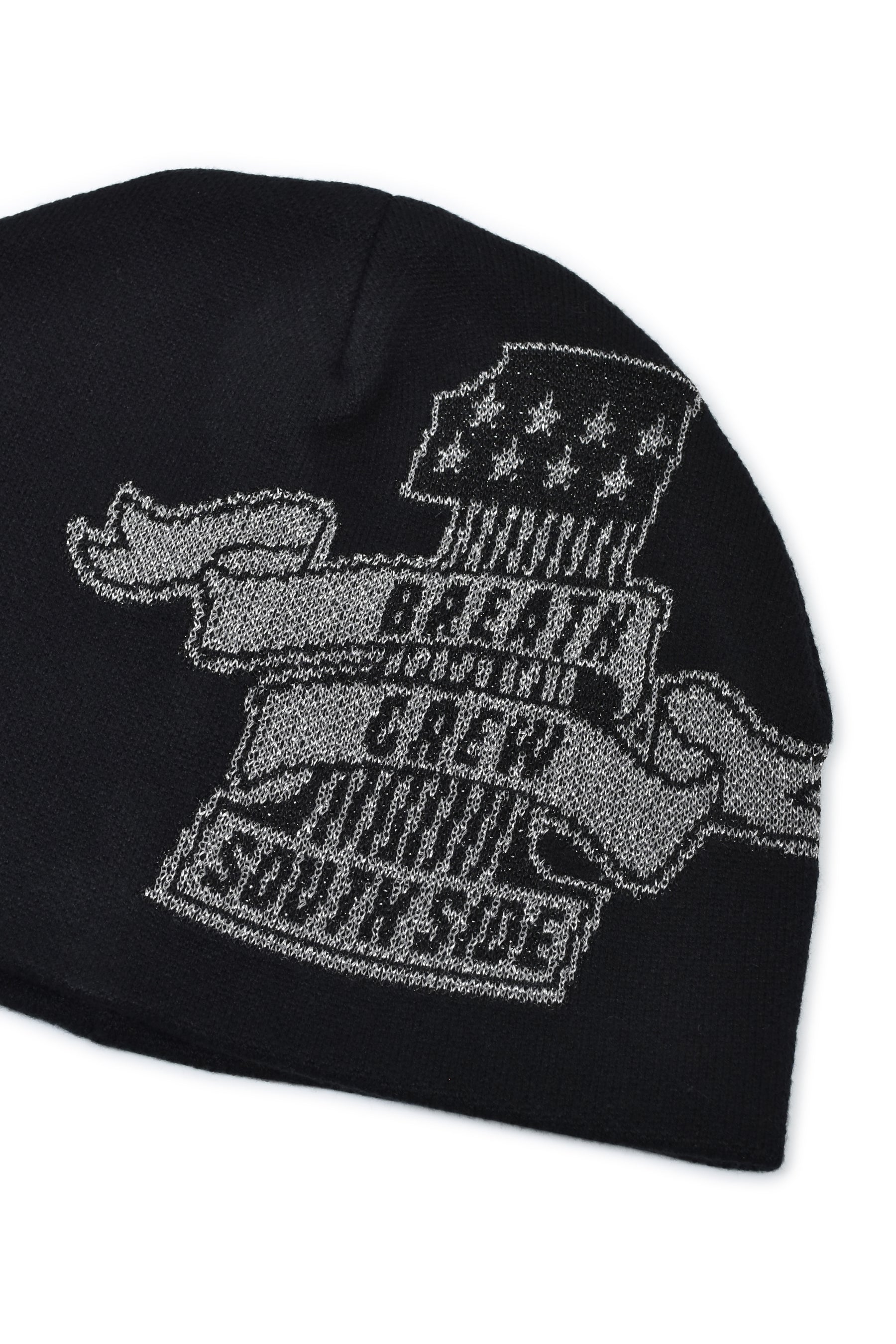 GLITTER ONE SKULL CAP / BLK