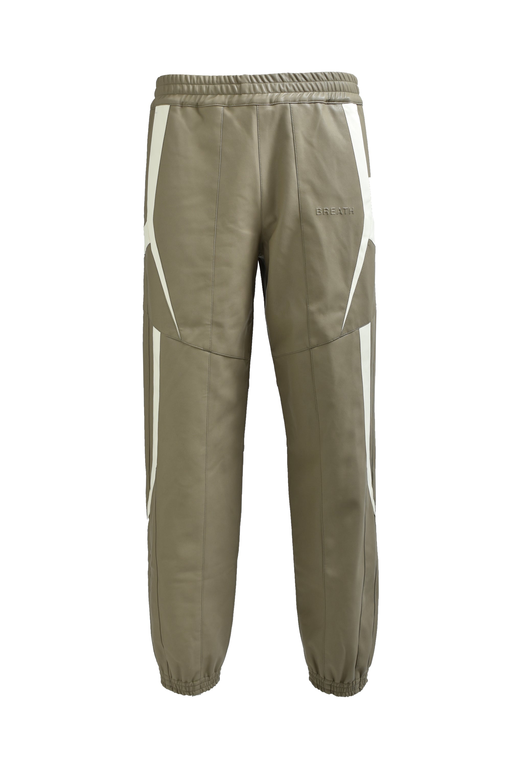 BREATH ブレス FW25 FAUX LEATHER LAMBO TRACK PANTS / BEI - NUBIAN ヌビアン