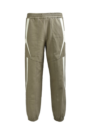 FAUX LEATHER LAMBO TRACK PANTS / BEI 