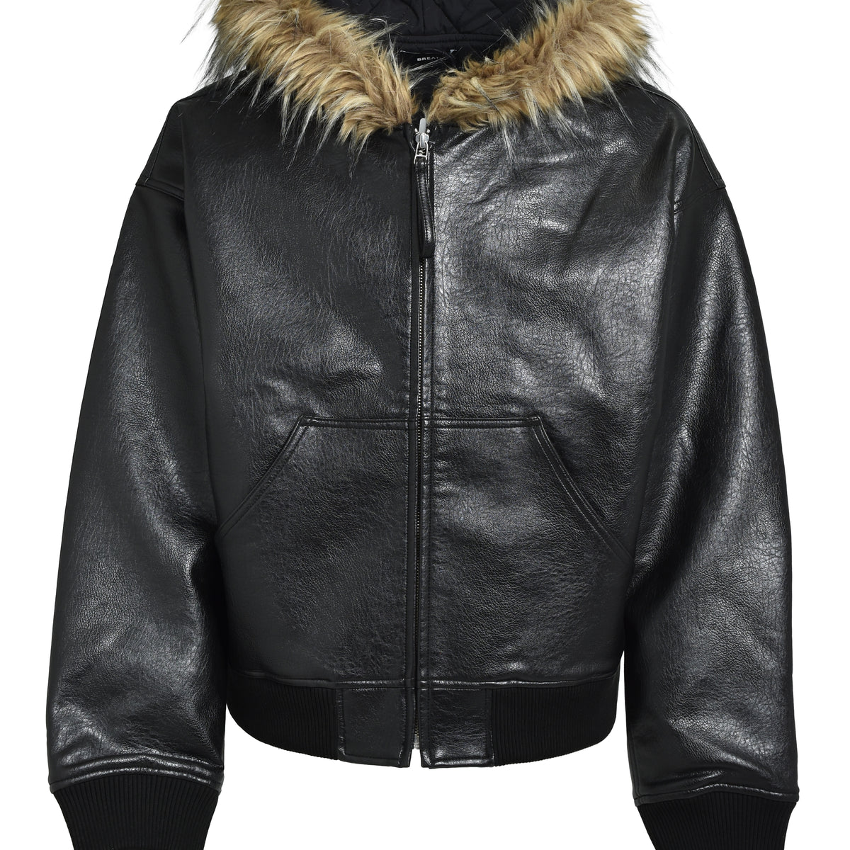 BREATH ブレス FW25 FAUX LEATHER FUR HOODED JACKET / BLK - NUBIAN