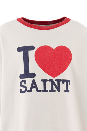 CRW NECK SWT / I LOVE SAINT / WHT