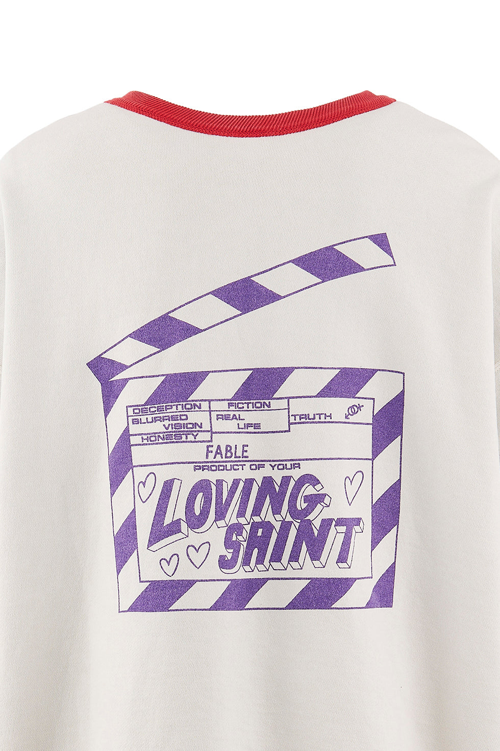 CRW NECK SWT / I LOVE SAINT / WHT