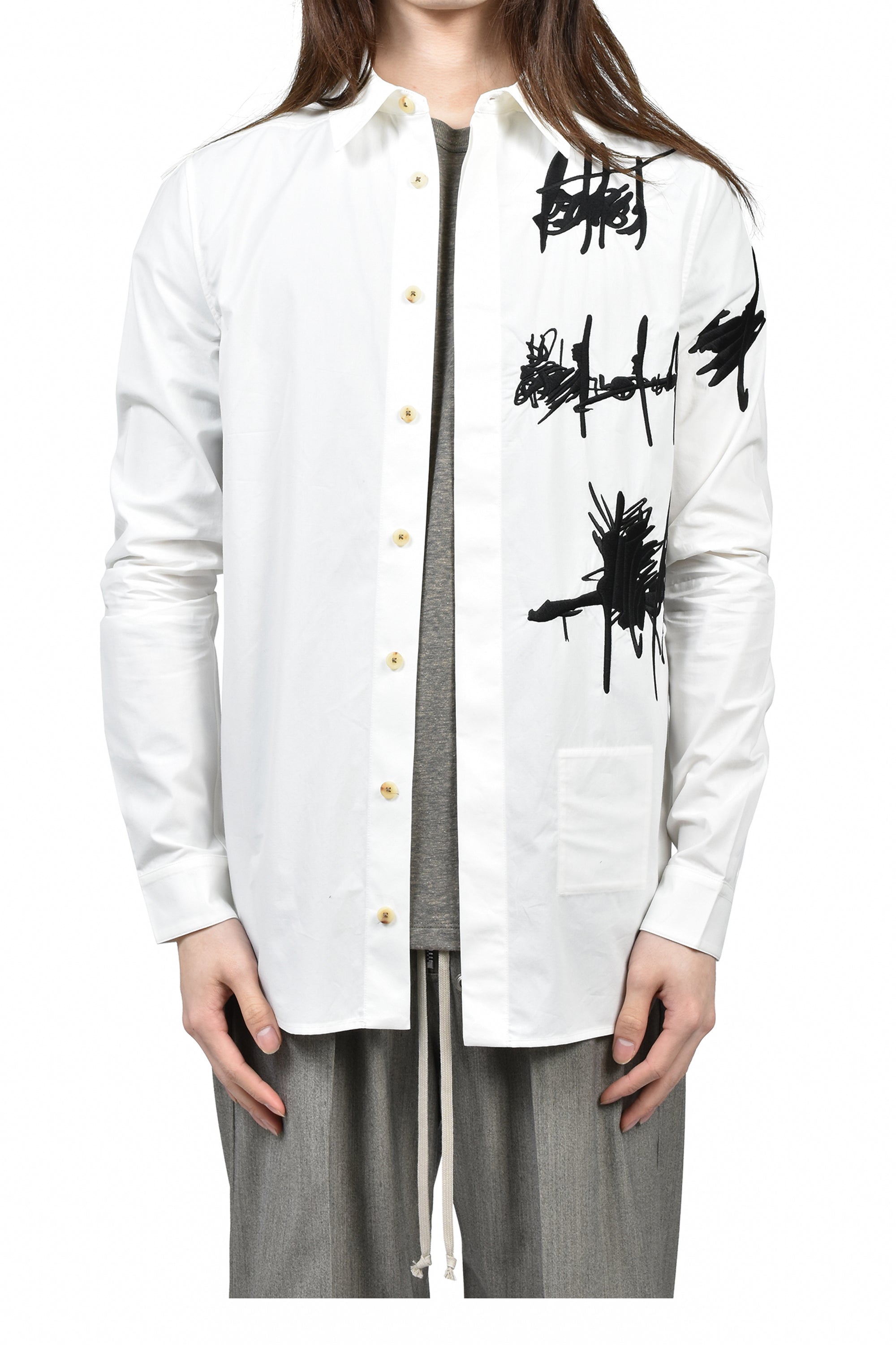 Rick Owens リック オウエンス SS26 REV SHIRT / MILK BLK - NUBIAN