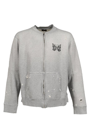 DECONSTRUCTED ZIPPED SWEAT / GRY