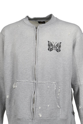 DECONSTRUCTED ZIPPED SWEAT / GRY