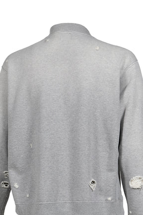 DECONSTRUCTED ZIPPED SWEAT / GRY