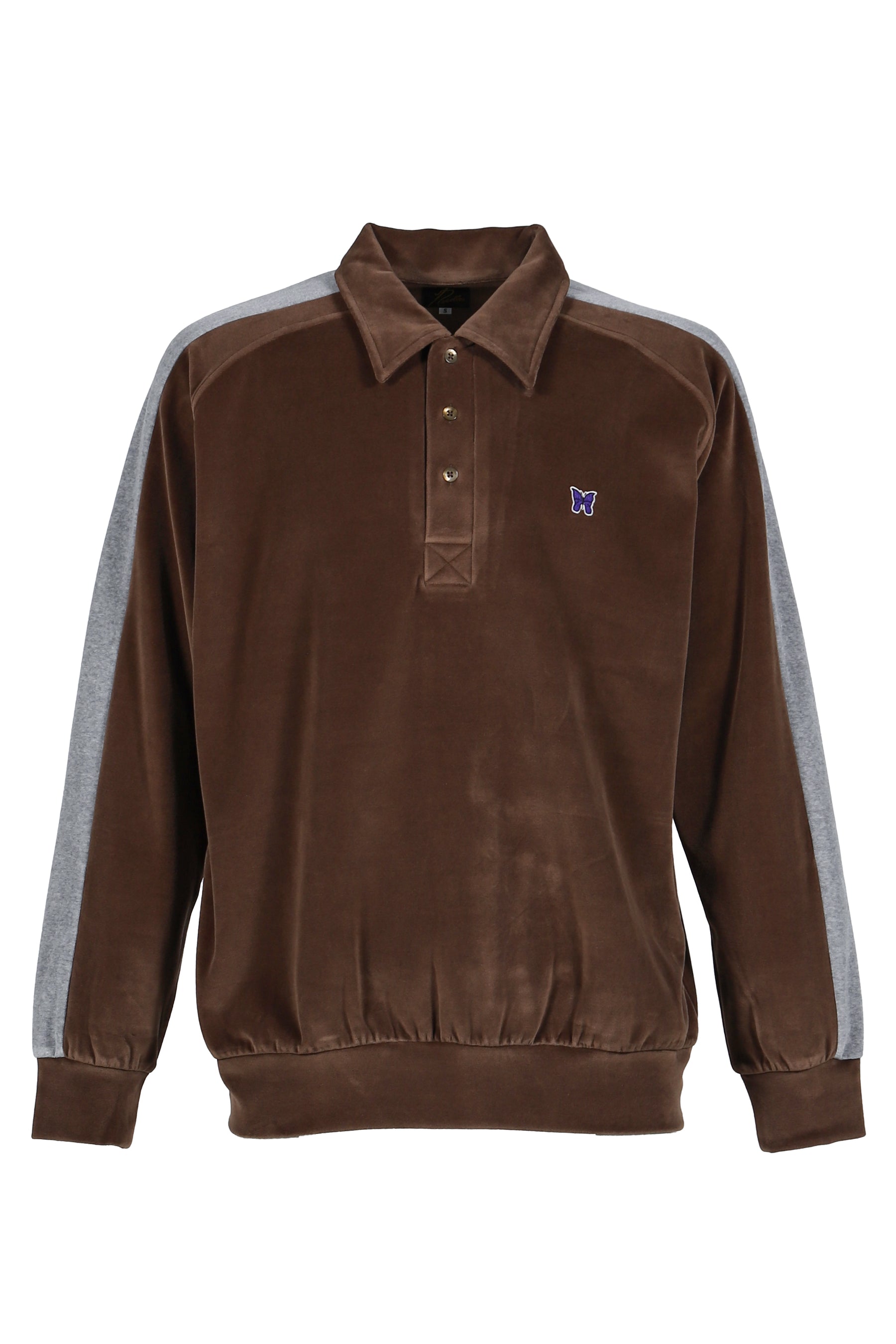 SIDE LINE PULLOVER SHIRT - C/PE VELOUR / BRW