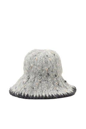 CHUNKY MARLED HANDKNIT BUCKET HAT / P MELANGE