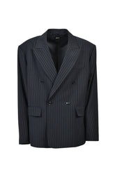 OVERSIZE DOUBLE JACKET / NAV STRIPE