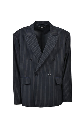 OVERSIZE DOUBLE JACKET / NAV STRIPE