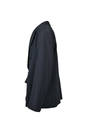 OVERSIZE DOUBLE JACKET / NAV STRIPE
