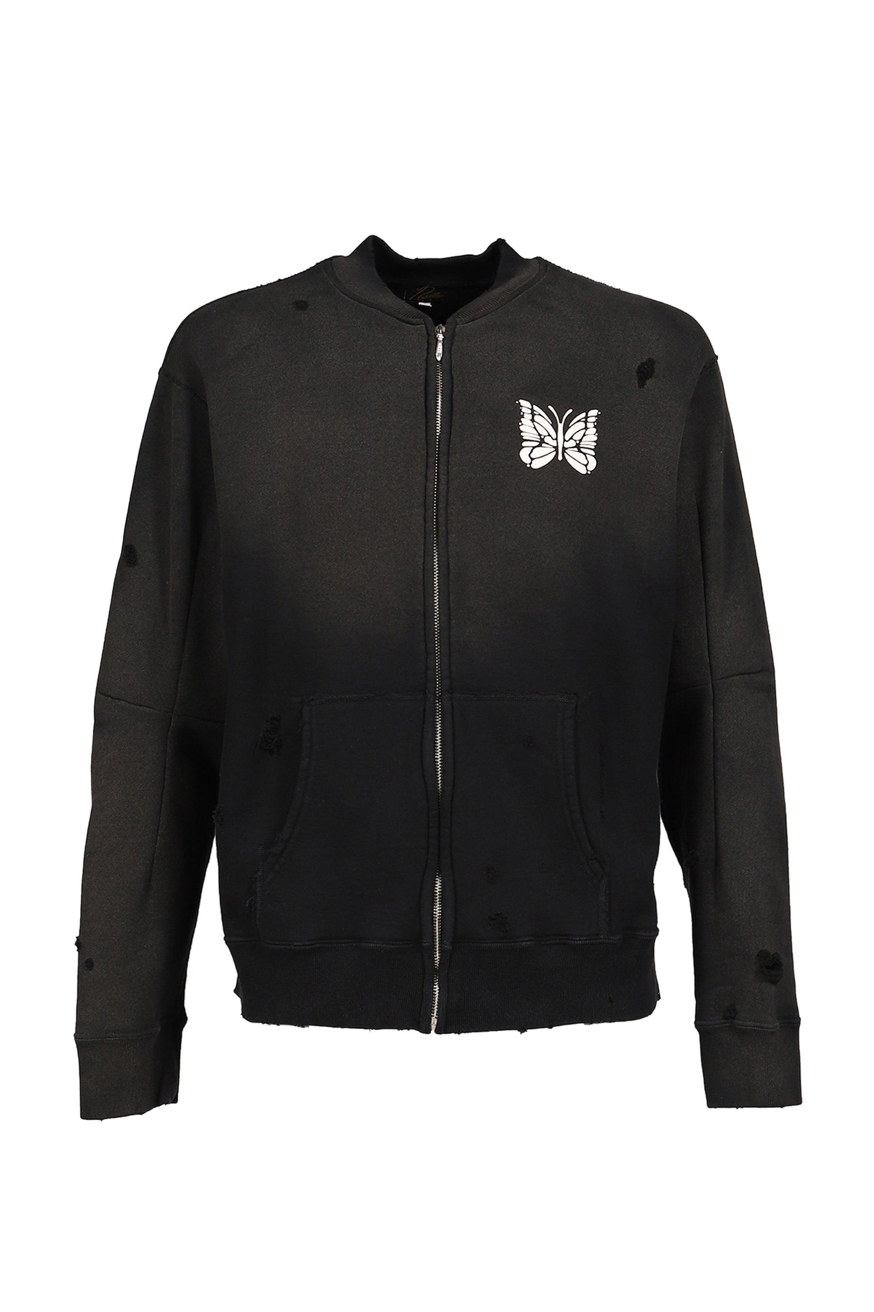 DECONSTRUCTED ZIPPED SWEAT / BLK