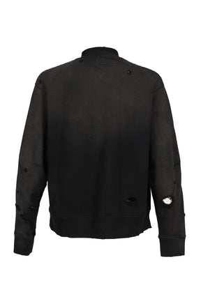 DECONSTRUCTED ZIPPED SWEAT / BLK
