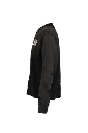 DECONSTRUCTED ZIPPED SWEAT / BLK