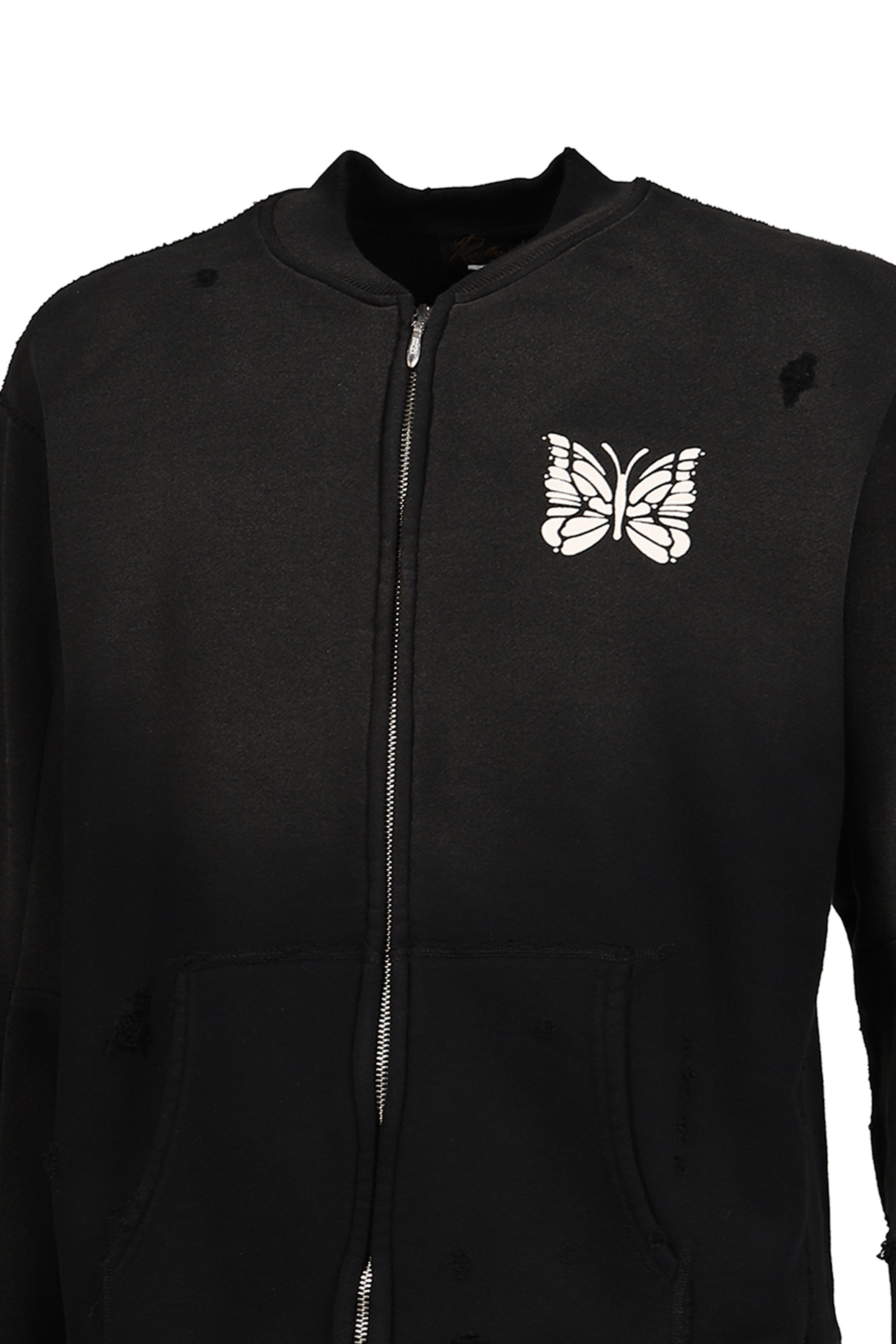 DECONSTRUCTED ZIPPED SWEAT / BLK