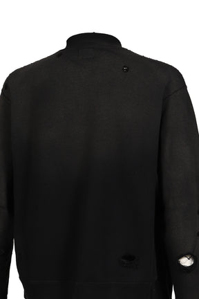 DECONSTRUCTED ZIPPED SWEAT / BLK