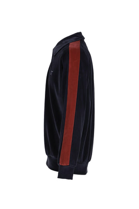 SIDE LINE PULLOVER SHIRT - C/PE VELOUR / NVY