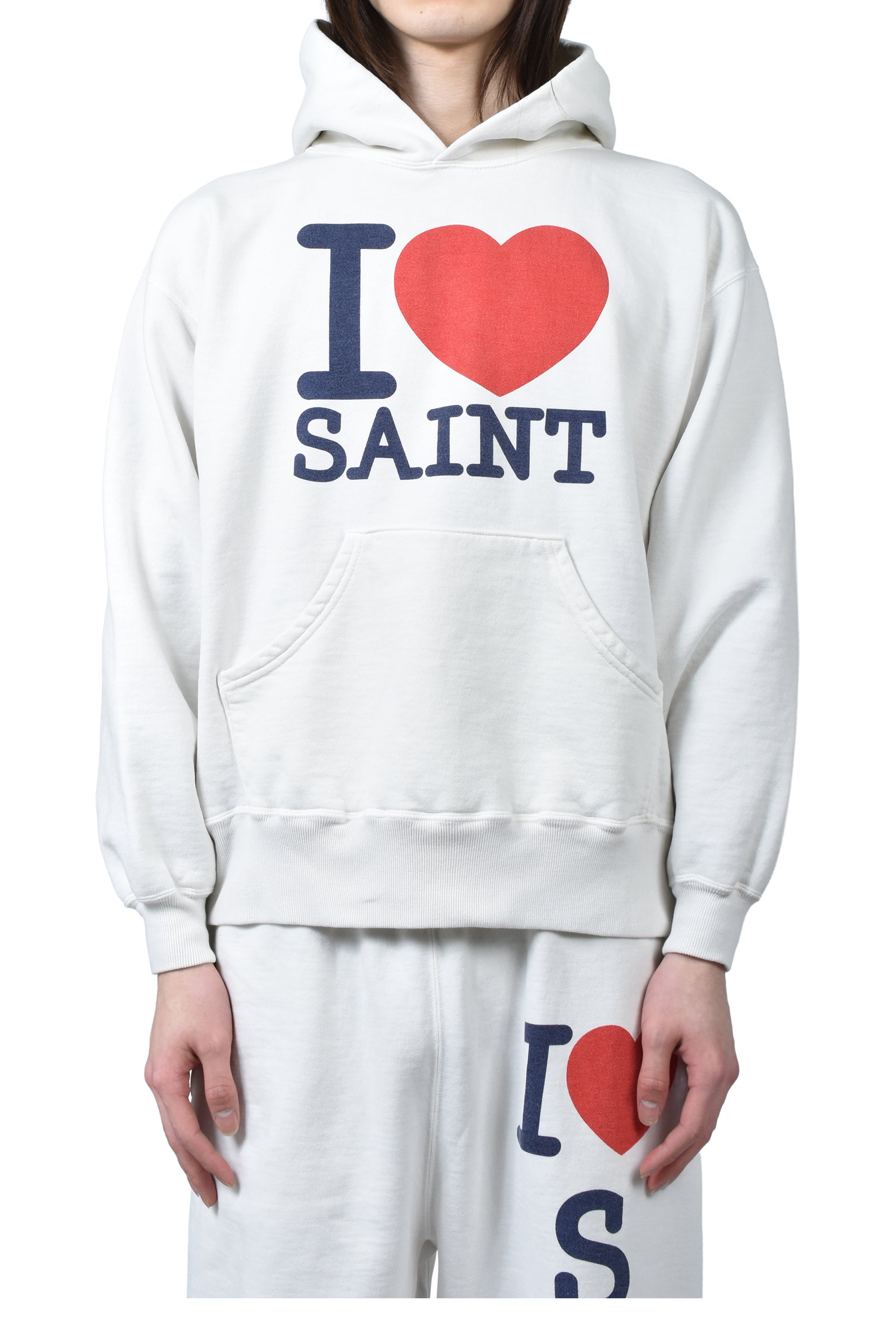 HOODIE/I LOVE SAINT / WHT
