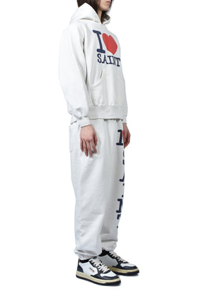SAINT Mxxxxxx SWEAT PANTS/I LOVE SAINT / WHT