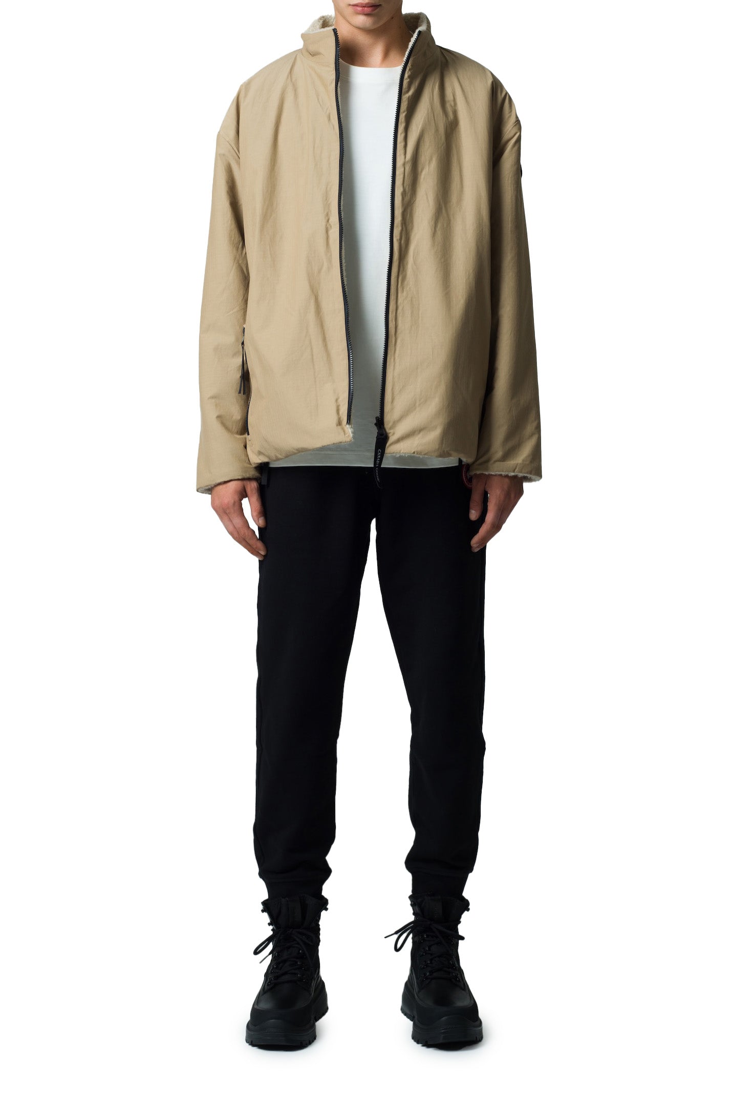 KINROSS REVERSIBLE FLEECE JACKET BLACK LABEL FUSION / TAN