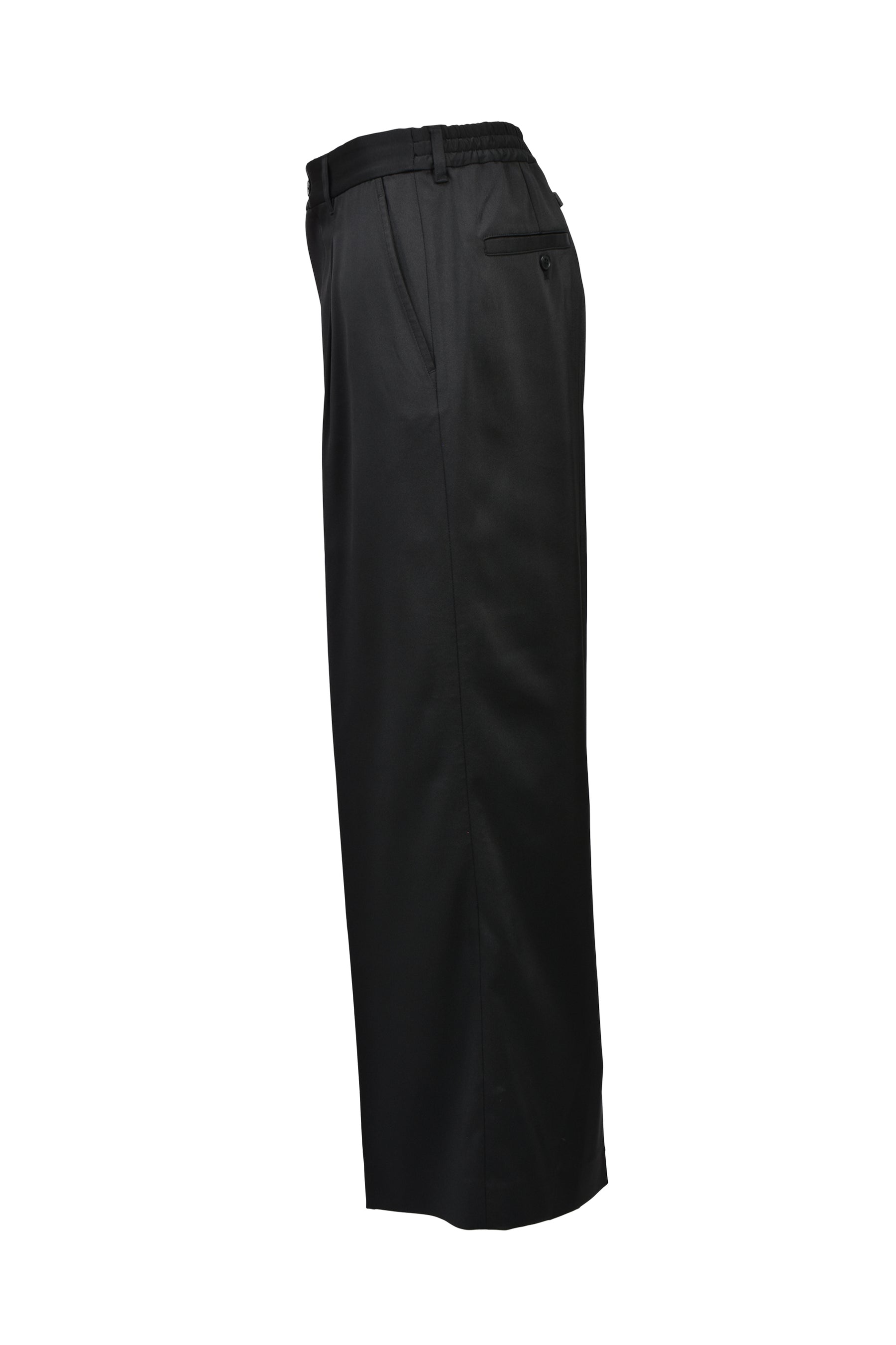 TUCK WIDE SLACKS / BLK