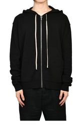 ZIPPED HOODIE / BLACK 