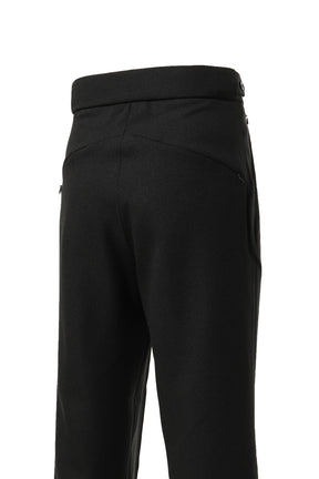 TUCKED SIDE TAB TROUSER - POLY DOBBY CLOTH / BLK