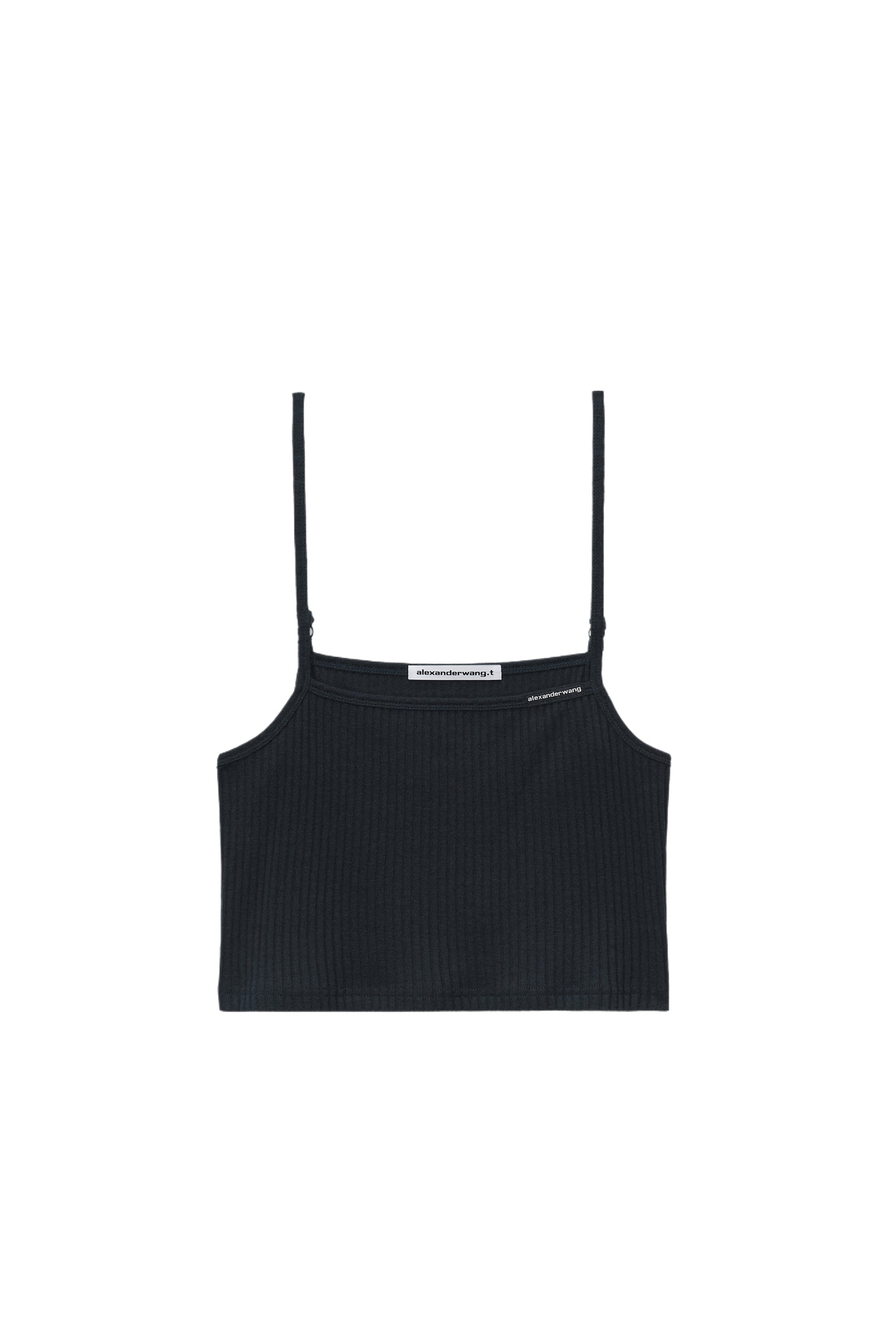 alexanderwang アレキサンダーワン SS24 CAMI TOP W/ SKINNY WOVEN LABEL / BLK - NUBIAN