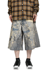 TROMPE-L'OEIL PRINT BERMUDA SHORTS / IND
