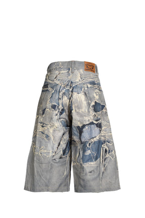 TROMPE-L'OEIL PRINT BERMUDA SHORTS / IND