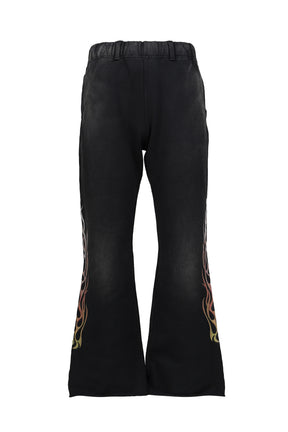 "FLAME" BOOTCUT SWEAT PANTS / BLK