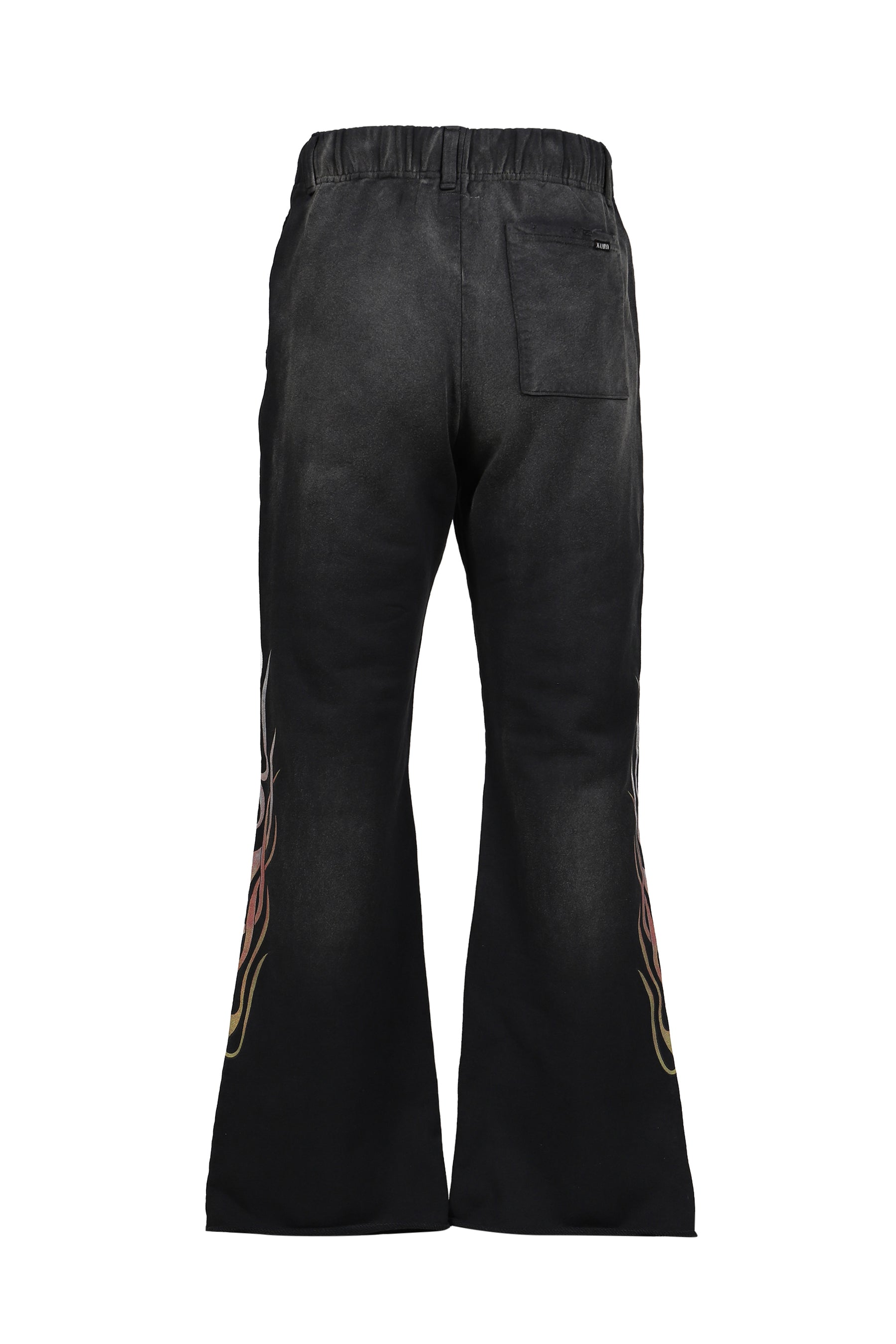 "FLAME" BOOTCUT SWEAT PANTS / BLK