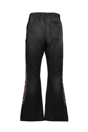 "FLAME" BOOTCUT SWEAT PANTS / BLK