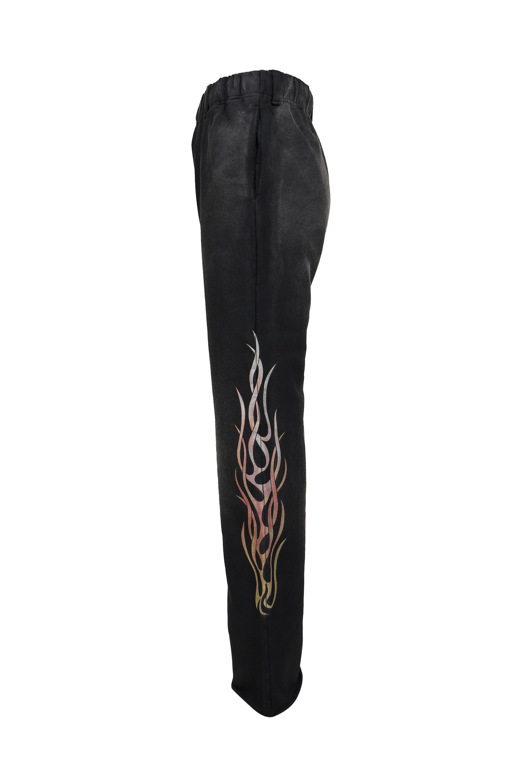"FLAME" BOOTCUT SWEAT PANTS / BLK