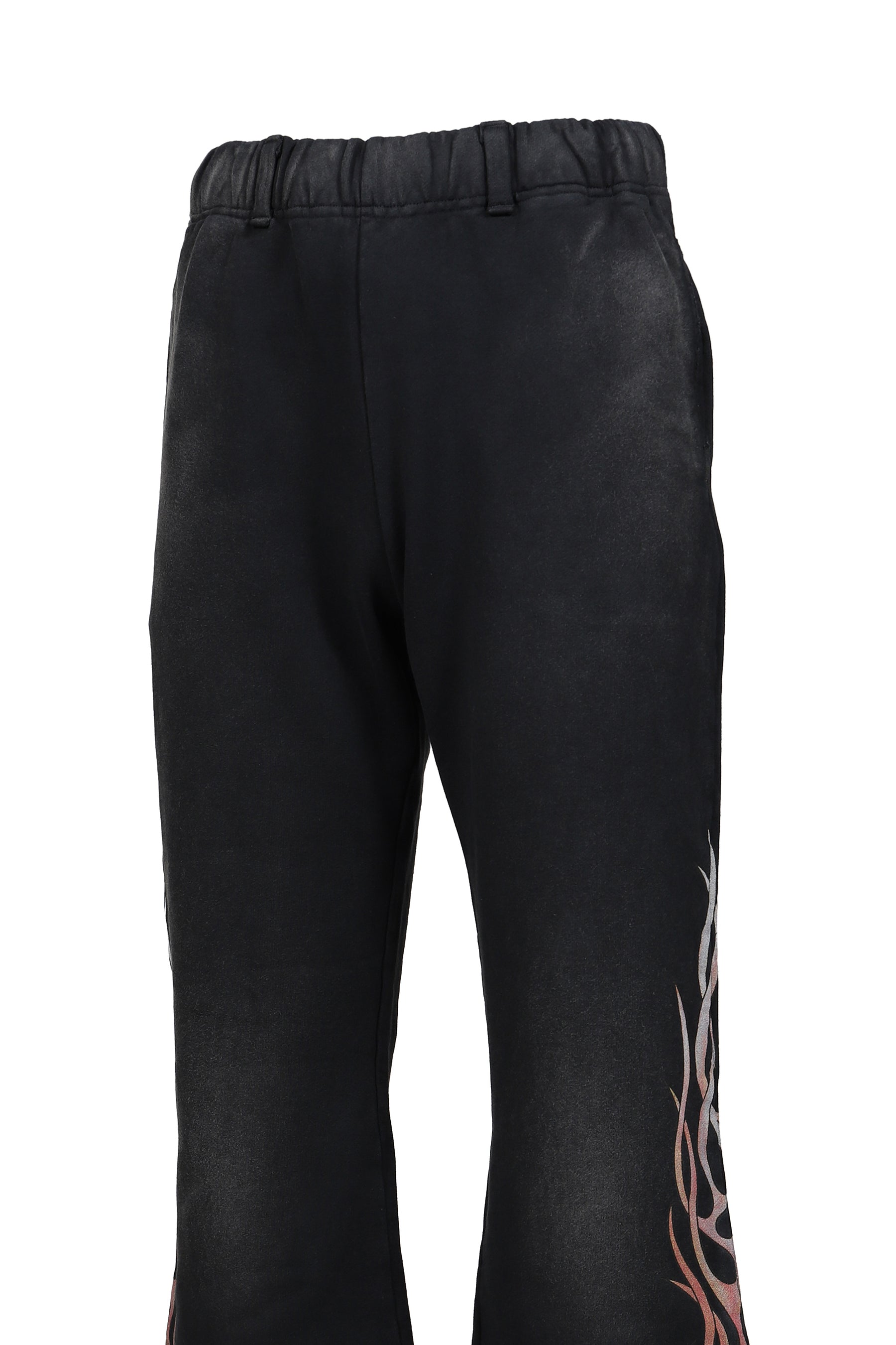 "FLAME" BOOTCUT SWEAT PANTS / BLK