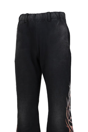 "FLAME" BOOTCUT SWEAT PANTS / BLK