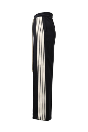 PINTUCK AND STRIPE RELAXED SWEATPANT / BLK